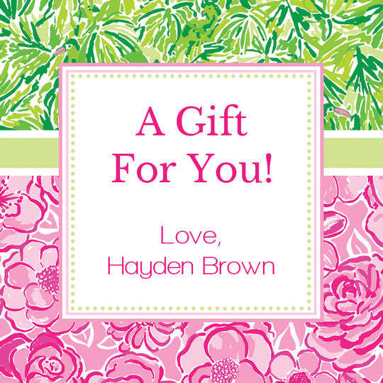 Hidden Fox and Birds Square Gift Stickers